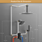 Luxury Single Handle 2-Spray Shower Faucet 1.8 GPM with High-Pressure Shower and Push Button Diverter