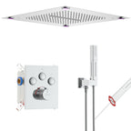 Single Handle 2-Spray Shower Faucet 1.8 GPM 16 in. Square Ceiling Mounted with Pressure Balance