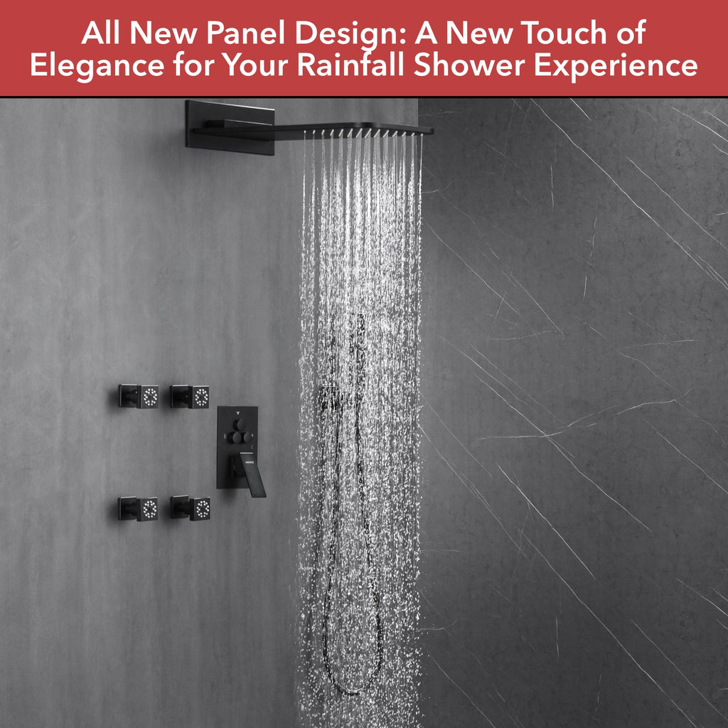 5-Spray Shower Head 20*10 in. Wall Fixed and Handheld Shower Head 1.8 GPM with Pressure Balance and 4-Jet
