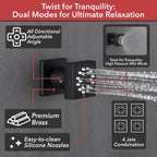 5-Spray Shower Head 20*10 in. Wall Fixed and Handheld Shower Head 1.8 GPM with Pressure Balance and 4-Jet in Matte Black
