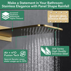 5-Spray Shower Head 20*10 in. Wall Fixed and Handheld Shower Head 1.8 GPM with Pressure Balance and 4-Jet in Brushed Gold