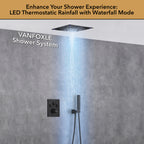 Single Handle 2-Spray Shower Faucet 1.8 GPM 16 in. Square Ceiling Mounted with Pressure Balance