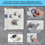 Single Handle 2-Spray Shower Faucet 1.8 GPM 16 in. Square Ceiling Mounted with Pressure Balance in Matte Lash Grey