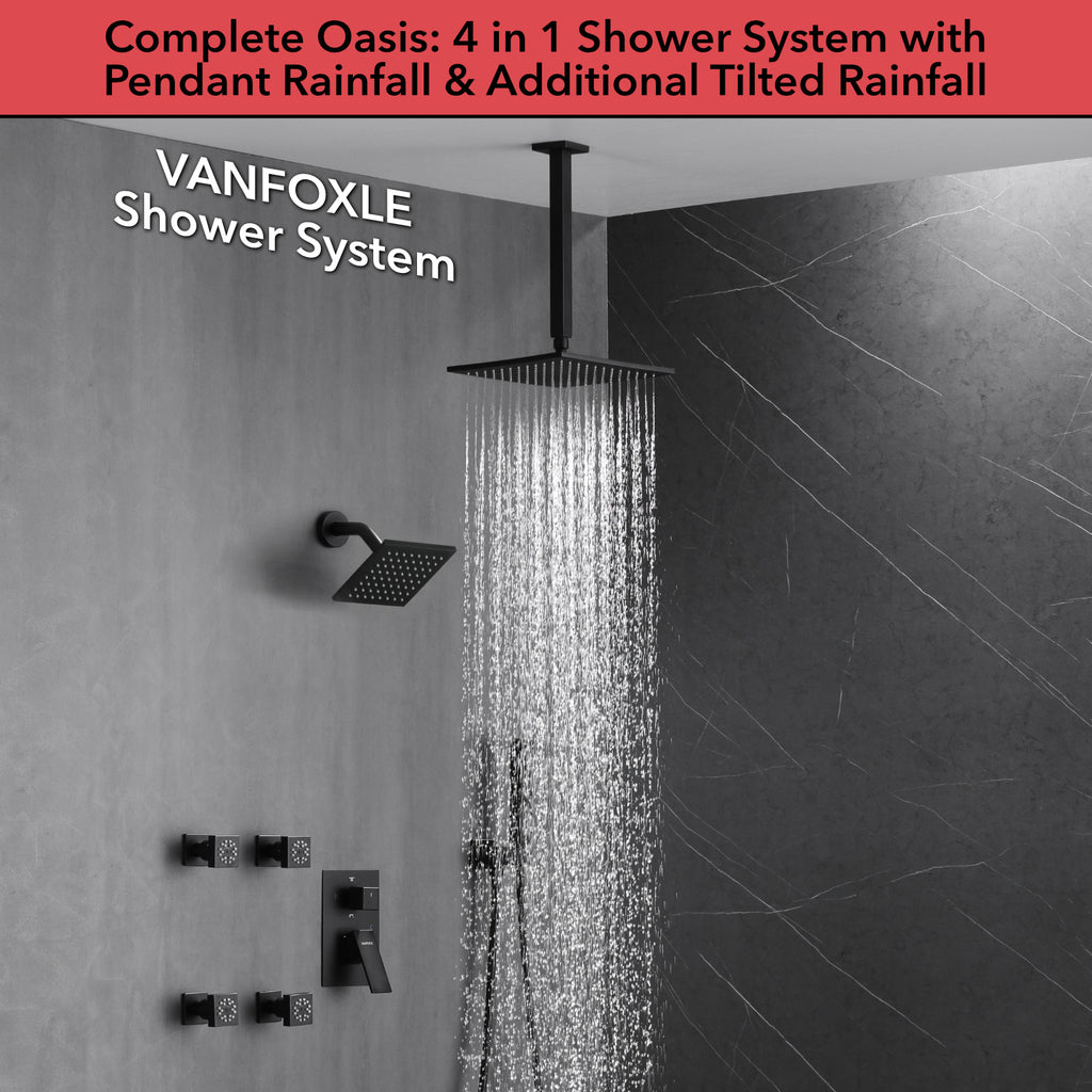 Luxury Single Handle 2-Spray Shower Faucet 1.8 GPM with 10 in. Rainfall Head and Pressure Balance Valve