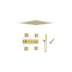 Luxury Single Handle 2-Spray Shower Faucet 1.8 GPM with 20 in. LED Rainfall Head and Body Jets