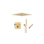 Single Handle 2-Spray Shower Faucet 1.8 GPM 16 in. Square Ceiling Mounted with Pressure Balance