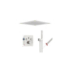 Single Handle 2-Spray Shower Faucet 1.8 GPM 16 in. Square Ceiling Mounted with Pressure Balance