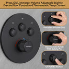 Single Handle 4-Spray Shower Faucet 1.8 GPM 12 in. Round Ceiling Mounted Shower with Pressure Balance