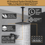 Single Handle 4-Spray Shower Faucet 1.8 GPM 12 in. Square Ceiling Mounted Shower with Pressure Balance
