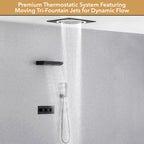 Single Handle 2-Spray Shower Faucet 1.8 GPM with 19 in. LED Square Head and 14-Inch Shoulder Massage