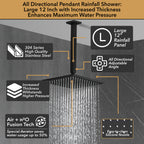Single Handle 2-Spray Shower Faucet 1.8 GPM with 12 in. Rainfall Square Head and 14-Inch Shoulder Massage