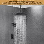Single Handle 4-Spray Shower Faucet 1.8 GPM 12 in. Square Ceiling Mounted Shower with Pressure Balance
