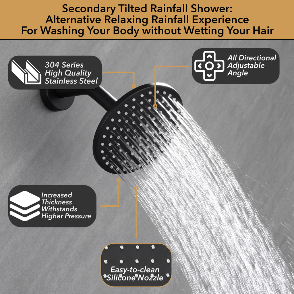 Single Handle 4-Spray Shower Faucet 1.8 GPM 12 in. Round Ceiling Mounted Shower with Pressure Balance