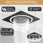 Single Handle 2-Spray Shower Faucet 1.8 GPM with 19 in. LED Square Head and 14-Inch Shoulder Massage
