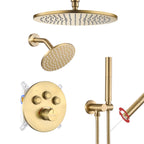 Single Handle 4-Spray Shower Faucet 1.8 GPM 12 in. Round Ceiling Mounted Shower with Pressure Balance