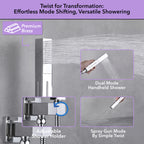 Single Handle 2-Spray Shower Faucet 1.8 GPM 16 in. Square Ceiling Mounted with Pressure Balance in Matte Sliver