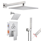 Luxury Single Handle 2-Spray Shower Faucet 1.8 GPM with 10 in. Rainfall Head and Pressure Balance Valve