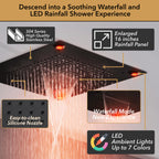 Single Handle 2-Spray Shower Faucet 1.8 GPM 16 in. Square Ceiling Mounted with Pressure Balance