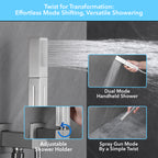 Single Handle 4-Spray Shower Faucet 1.8 GPM 10 in. Square Ceiling Mounted Shower with Pressure Balance in Brushed Nickel