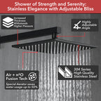Single Handle 2-Spray Shower Faucet 1.8 GPM 10 in. Square Ceiling Mounted with Pressure Balance in Chrome with 4-Jet