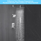 Single Handle 4-Spray Shower Faucet 1.8 GPM 10 in. Square Ceiling Mounted Shower with Pressure Balance in Brushed Nickel