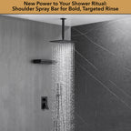 Single Handle 2-Spray Shower Faucet 1.8 GPM with 12 in. Rainfall Square Head and 14-Inch Shoulder Massage