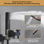Luxury Single Handle 2-Spray Shower Faucet 1.8 GPM with 20 in. LED Rainfall Head and Body Jets