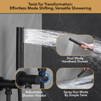 Single Handle 4-Spray Shower Faucet 1.8 GPM 12 in. Round Ceiling Mounted Shower with Pressure Balance