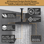 Single Handle 4-Spray Shower Faucet 1.8 GPM 12 in. Square Ceiling Mounted Shower with Pressure Balance