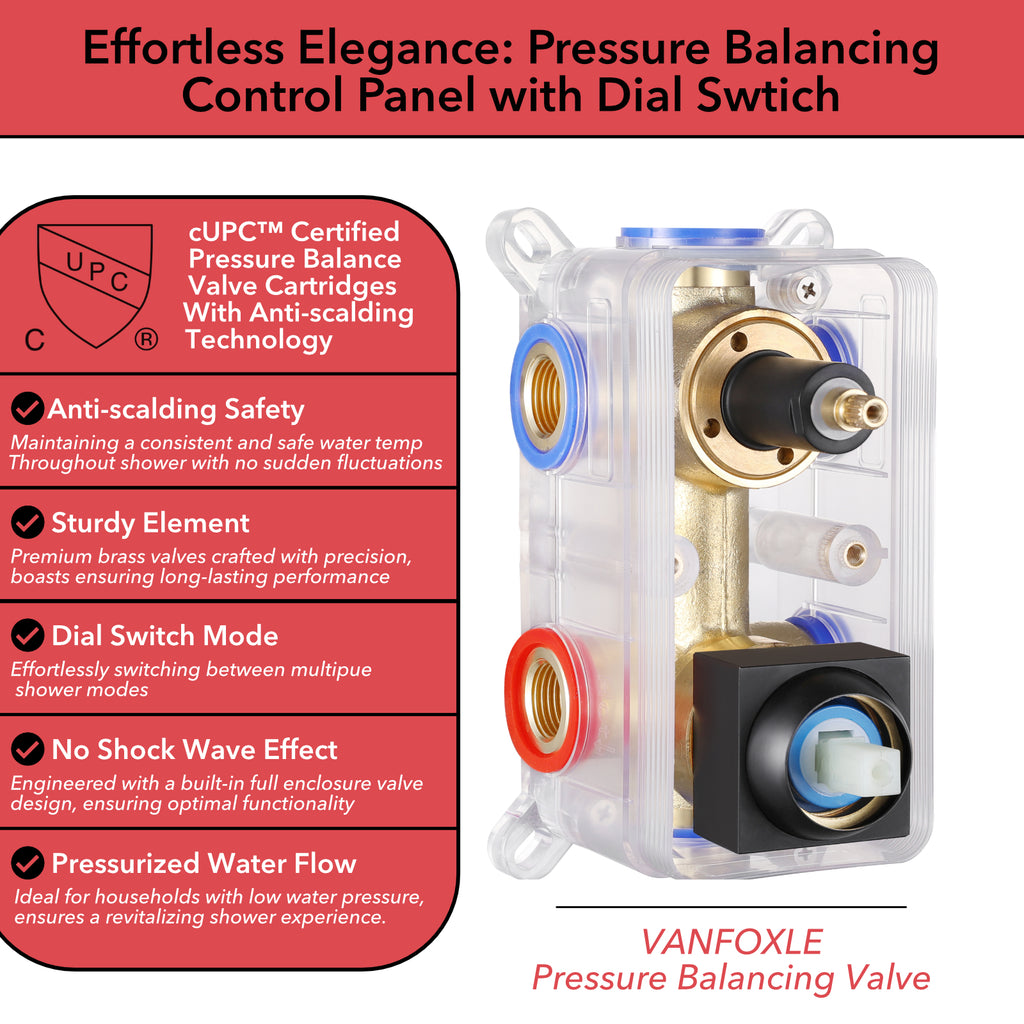 Luxury Single Handle 2-Spray Shower Faucet 1.8 GPM with 10 in. Rainfall Head and Pressure Balance Valve