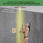 Single Handle 2-Spray Shower Faucet 1.8 GPM 16 in. Square Ceiling Mounted with Pressure Balance in Matte Lash Gold